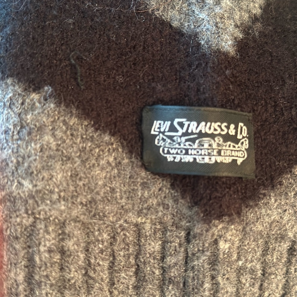 Levi's Men's Cardigan Sweater - Black and Gray Stripes - Picture 3 of 4
